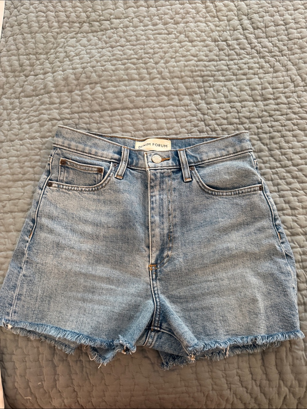 Aritzia Denim Forum Light Blue High-Rise Denim Shorts